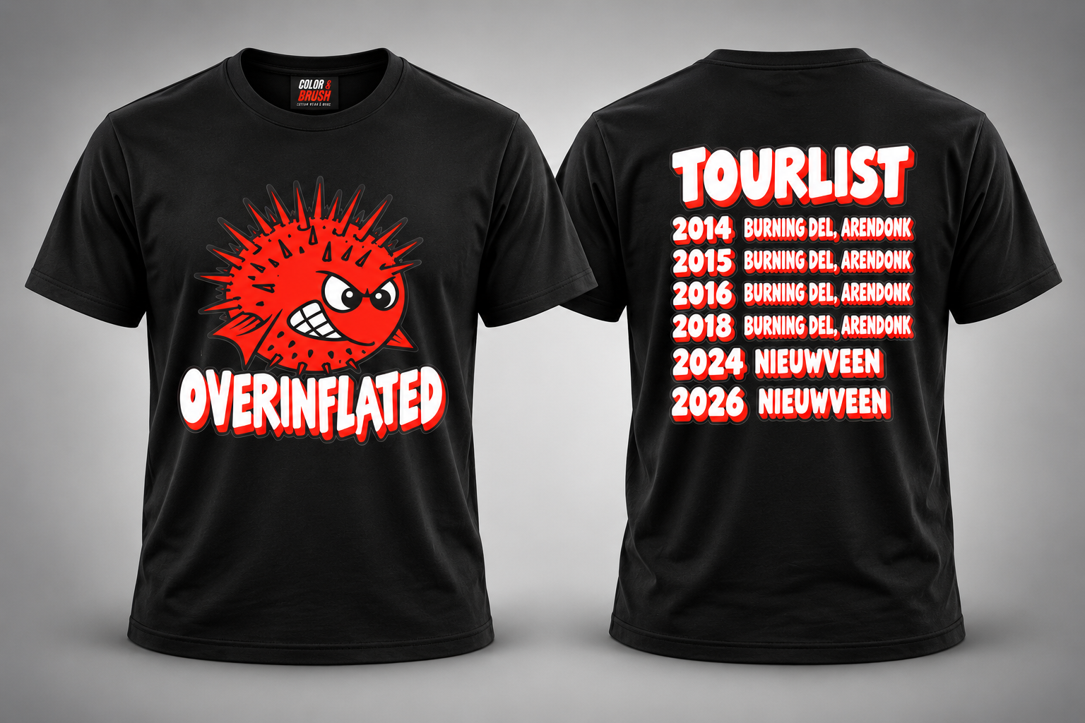 Tourist T-shirt — bedrukt werk van Color & Brush