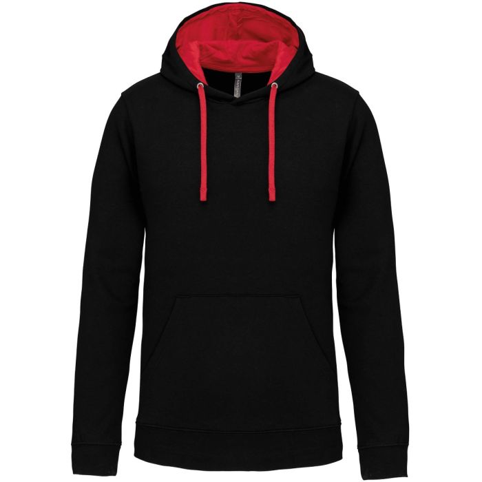 Premium Kinderhoodie met contrasterende capuchon — Voorkant met jouw ontwerp