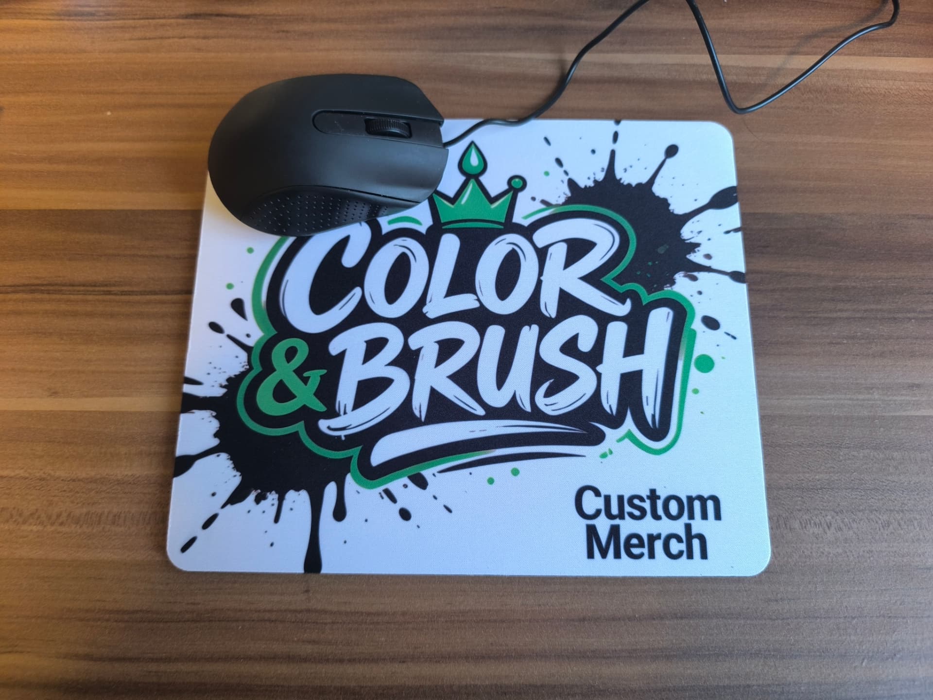 Muismat met eigen logo — bedrukt werk van Color & Brush