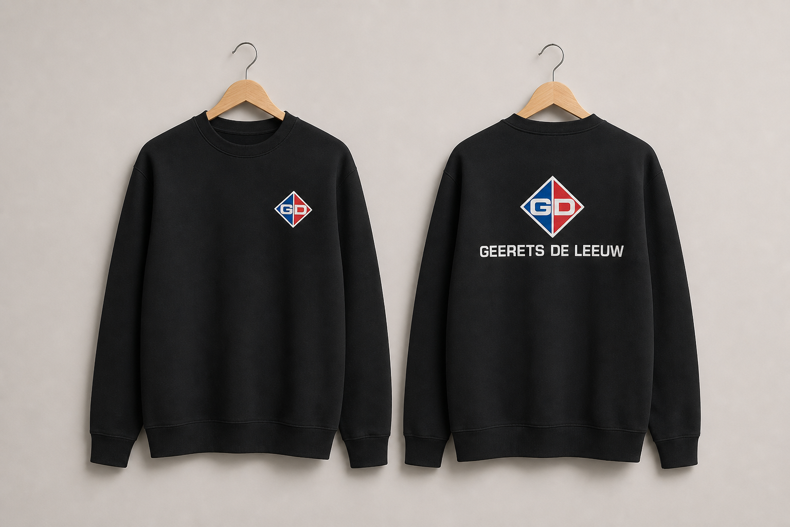 Hoodie met bedrijfslogo op de rug