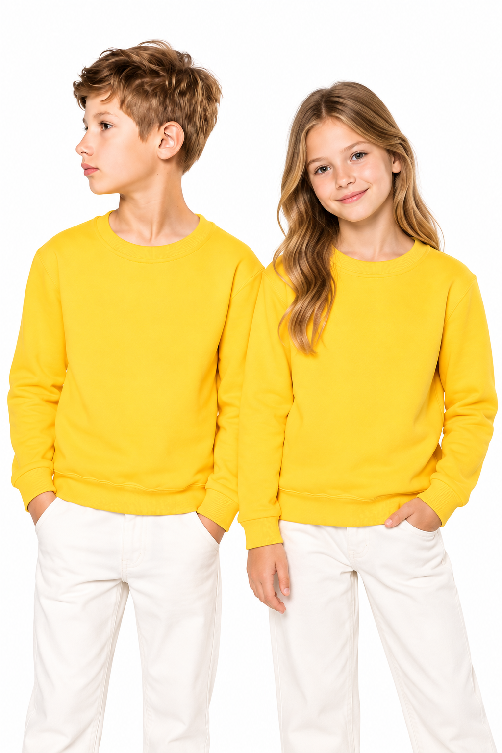 Premium Kinder Sweater – Ronde hals laten bedrukken bij Color & Brush