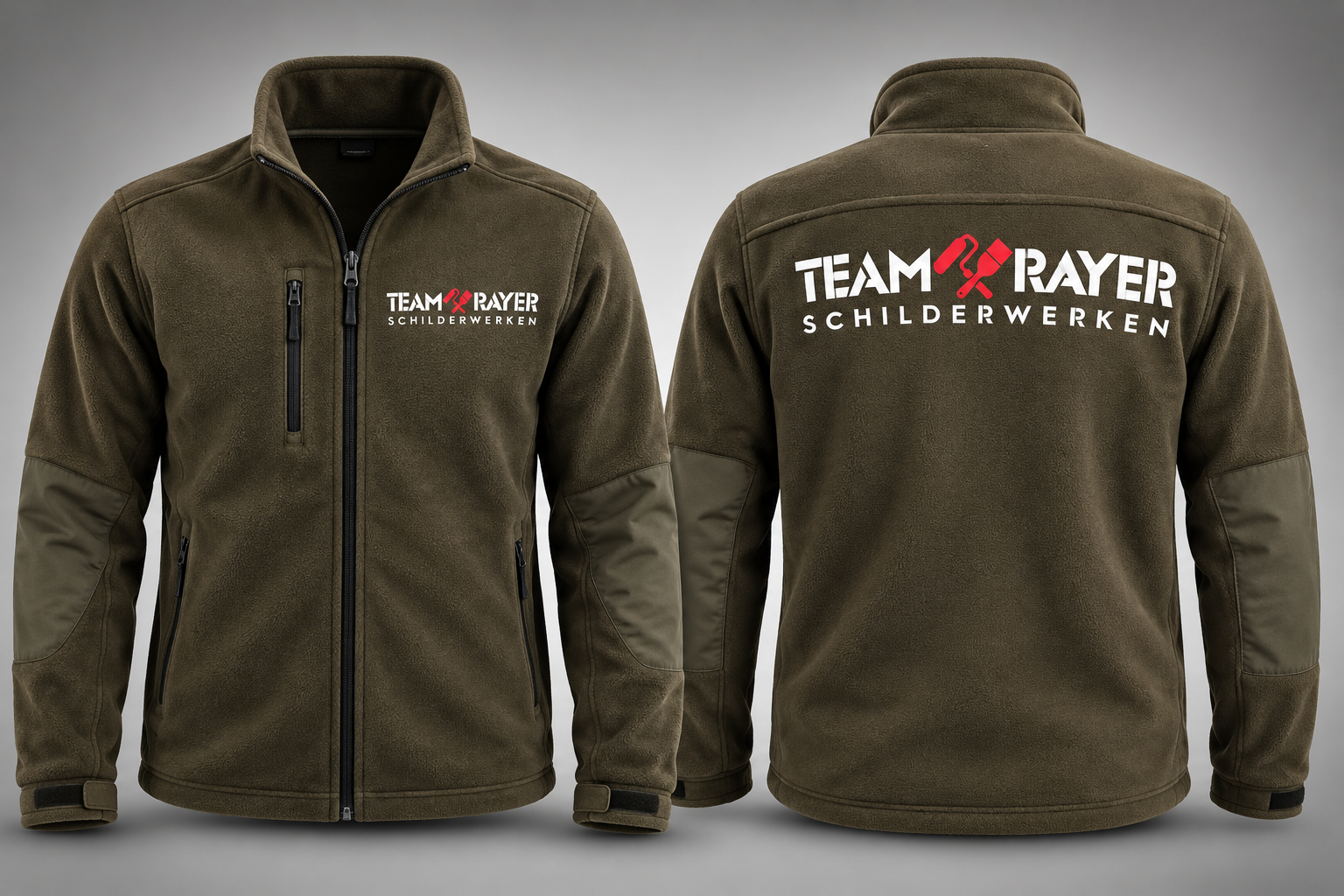Team Rayer bedrijfskleding — bedrukt werk van Color & Brush