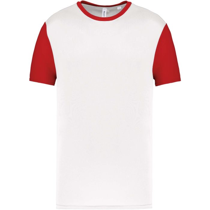 Sportshirt met contrasterende mouwen – Unisex — Voorkant met jouw ontwerp