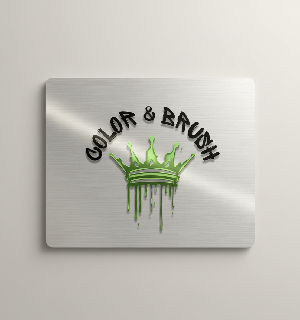 Fotoplaat met eigen logo — bedrukt werk van Color & Brush